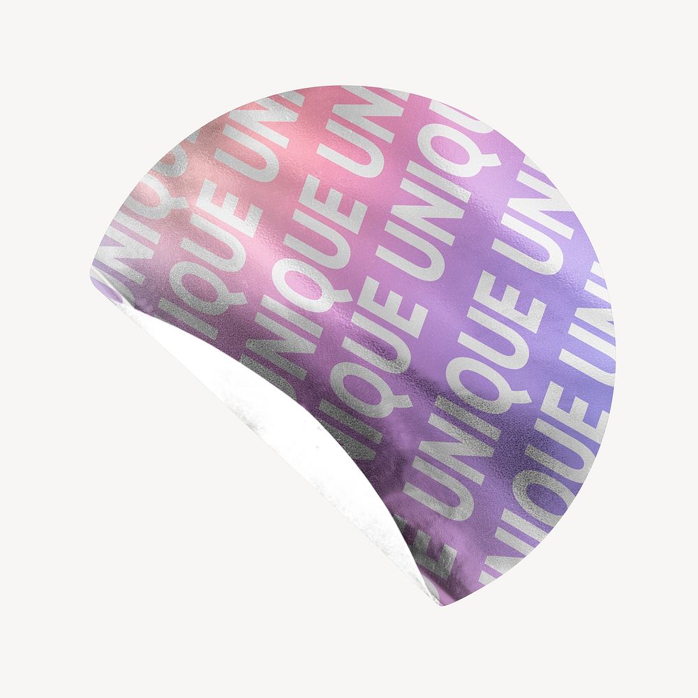 Round unique sticker, gradient wrinkled tape