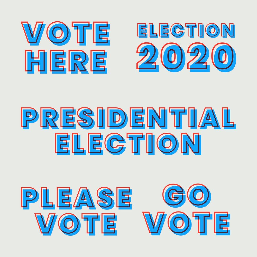 Election 2020 multiply font blue typography