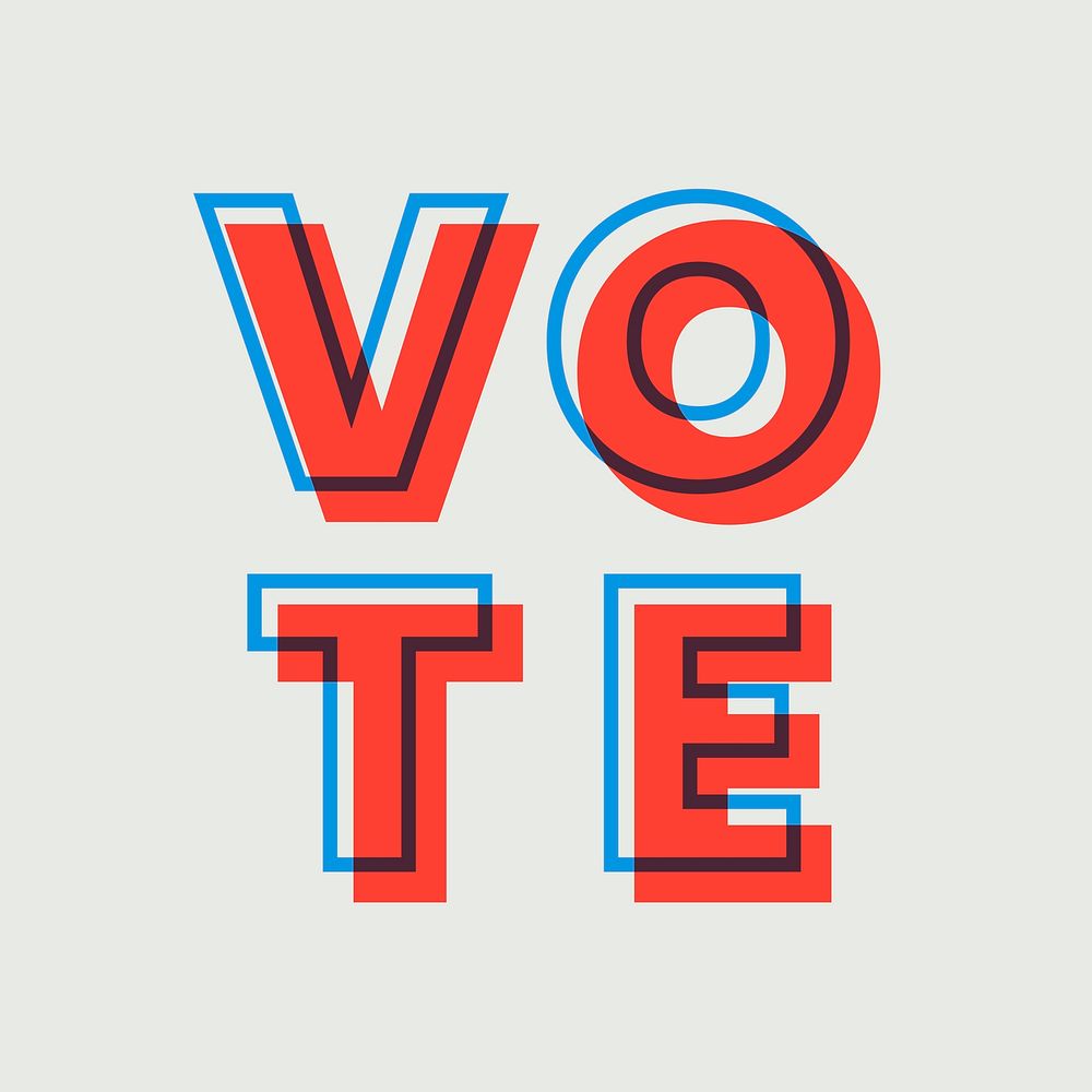 Vote multiply font typography red word