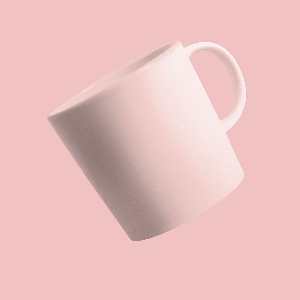 Pastel pink coffee mug, product design