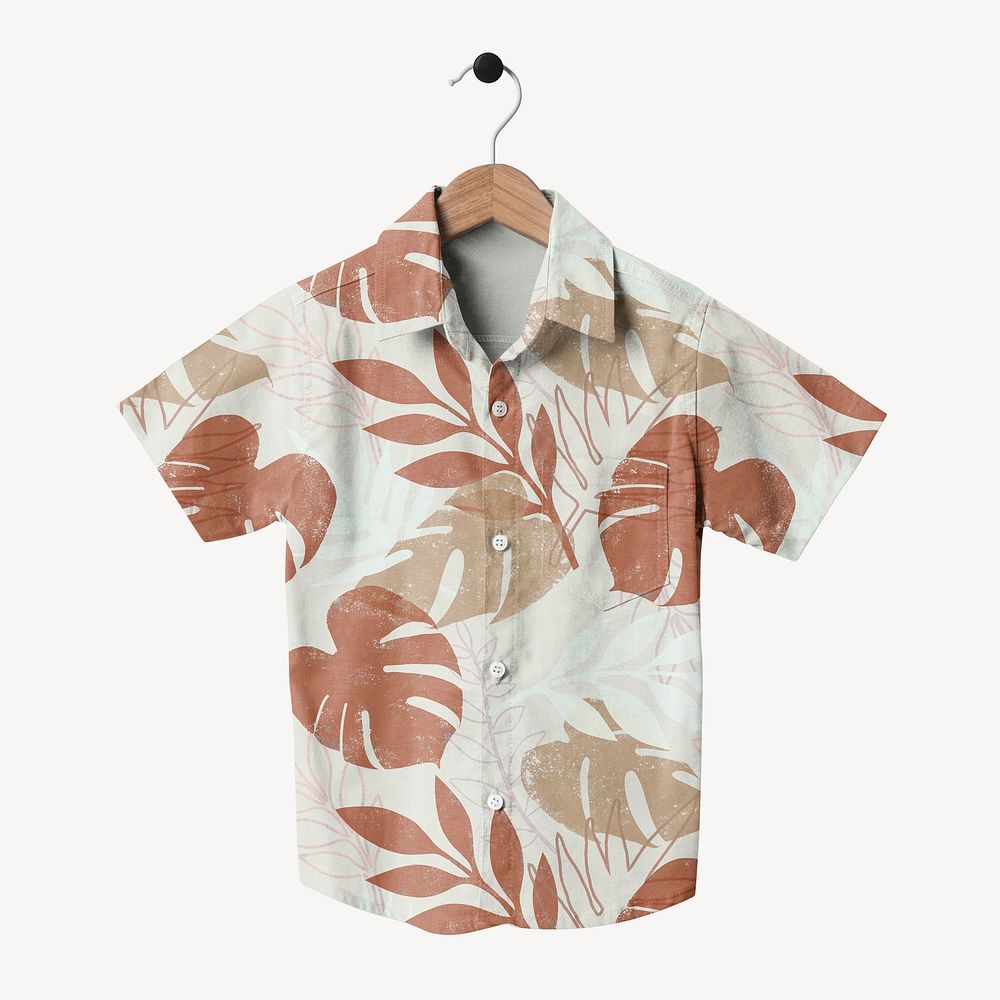 Kid's shirt, monstera leaf pattern