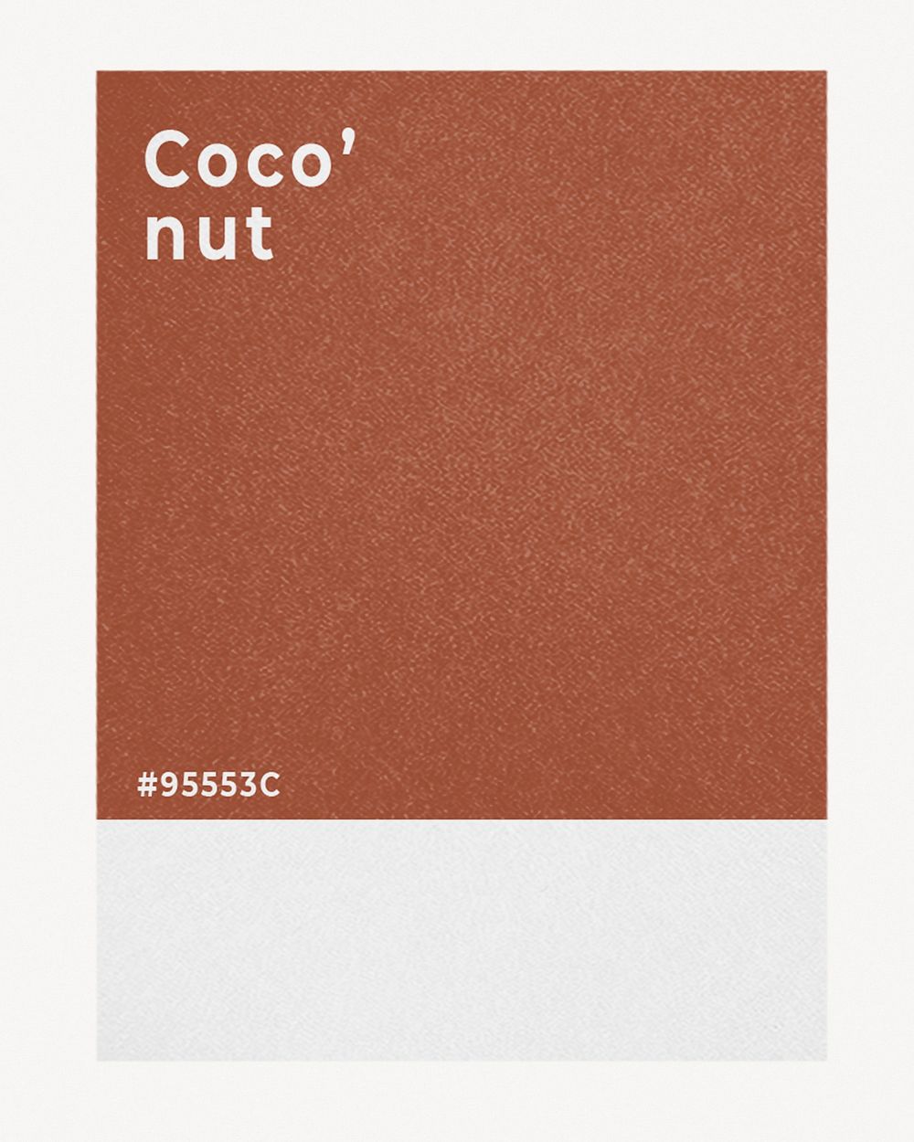 Color card mockup, coconut brown psd