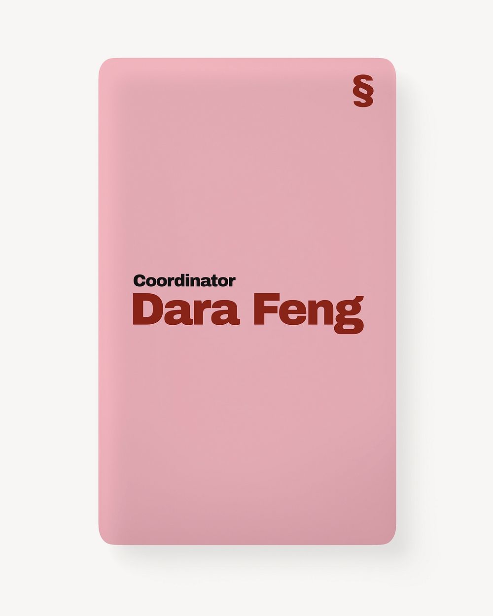 Business card mockup, pink 3D rendering design psd