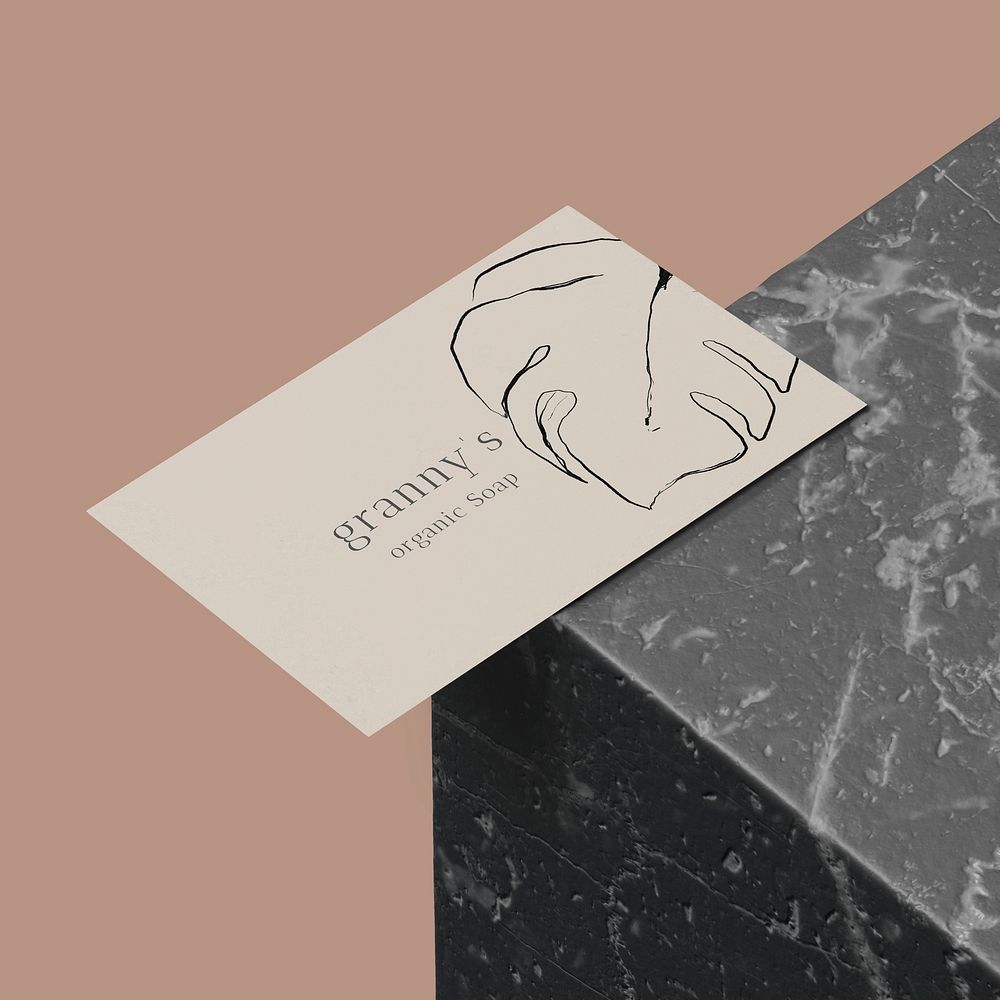 Business card mockup, luxury marble design