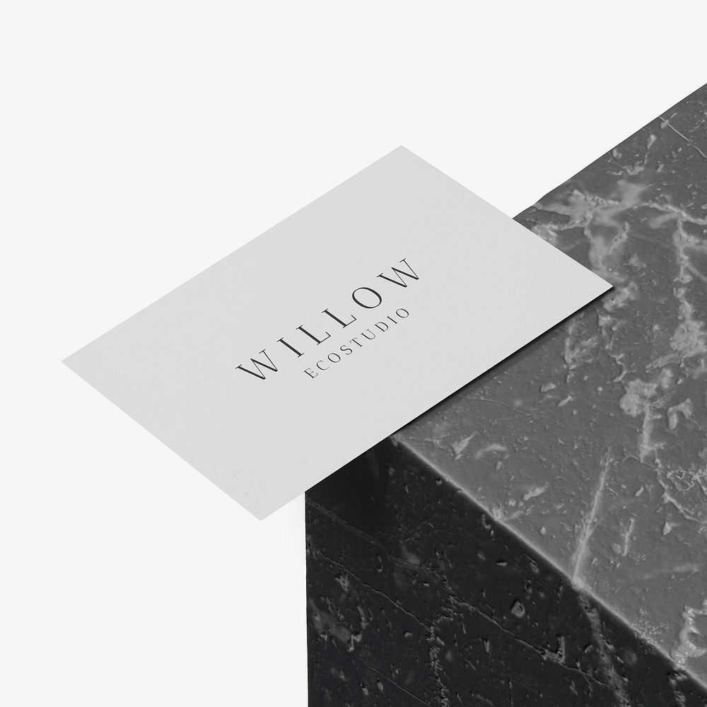 Business card mockup, luxury marble design