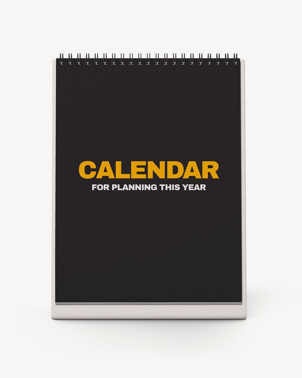 Desk calendar mockup, black 3D design psd