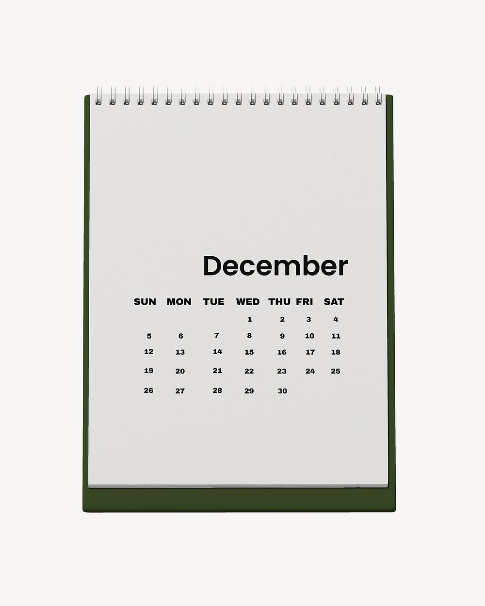 Desk calendar mockup, off white 3D rendering design psd