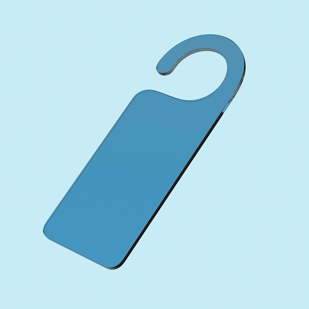 Door tag, blue 3D rendering design