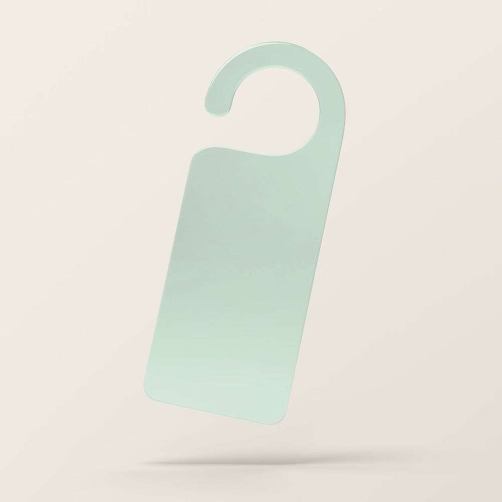 Door tag, green 3D rendering design