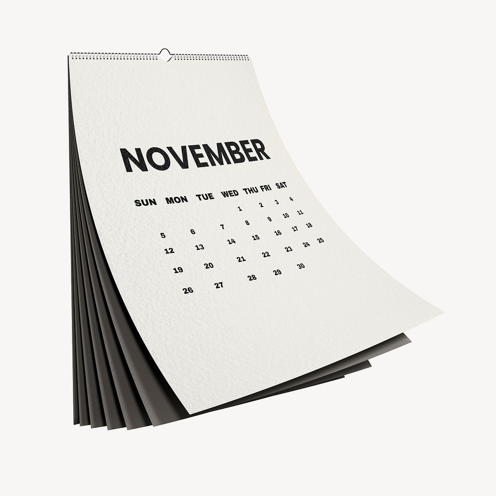 Hanging calendar mockup, 3D rendering design psd