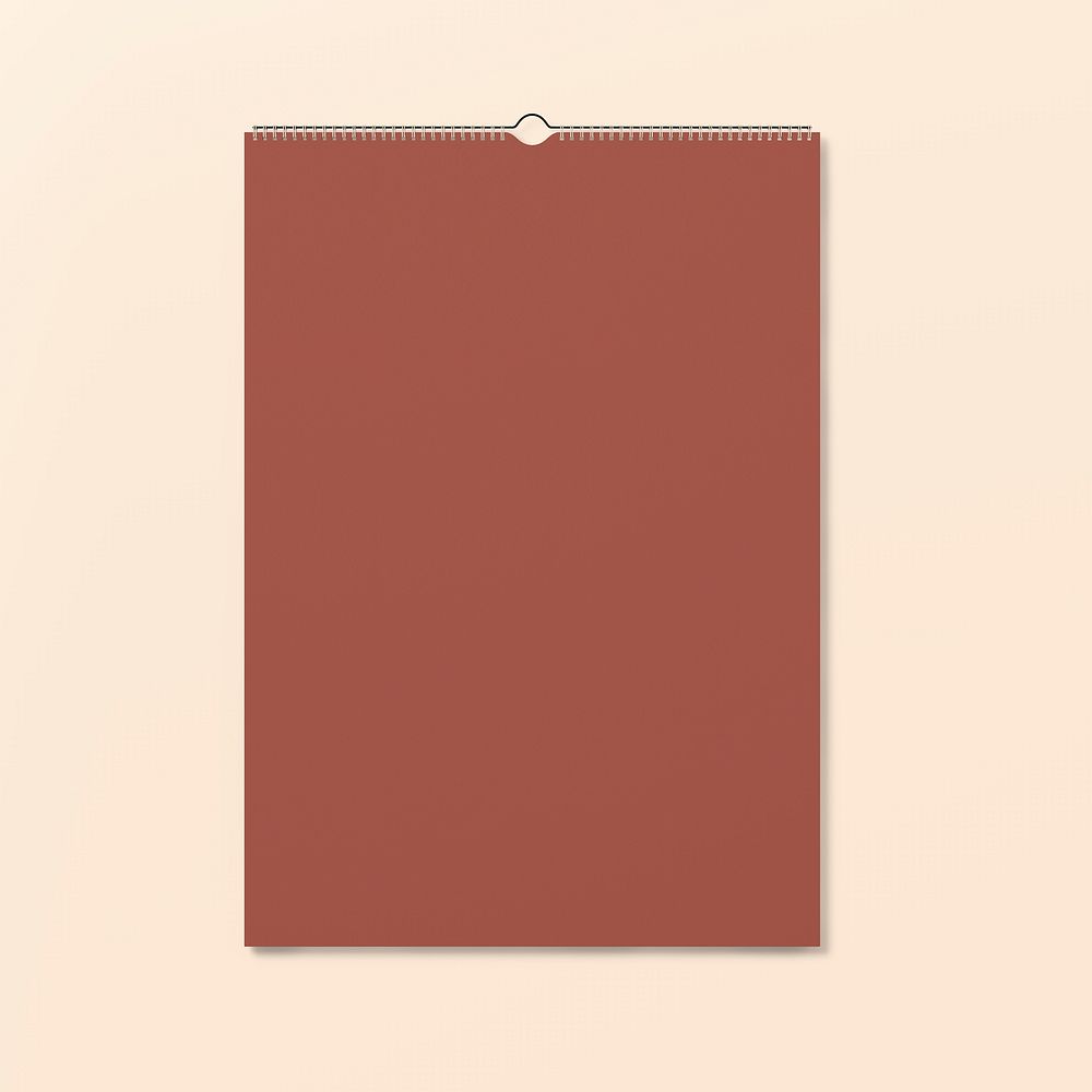 Wall calendar, brown 3D rendering design