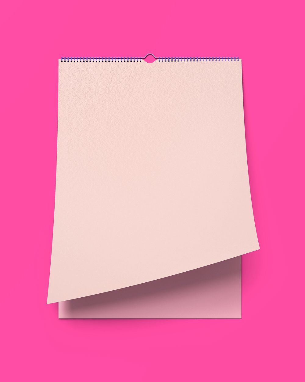Wall calendar, pink 3D rendering design
