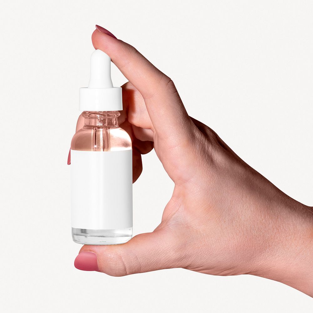 Dropper bottle, white product packaging design