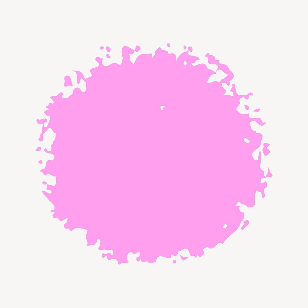 Circle brush stain collage element, pink design