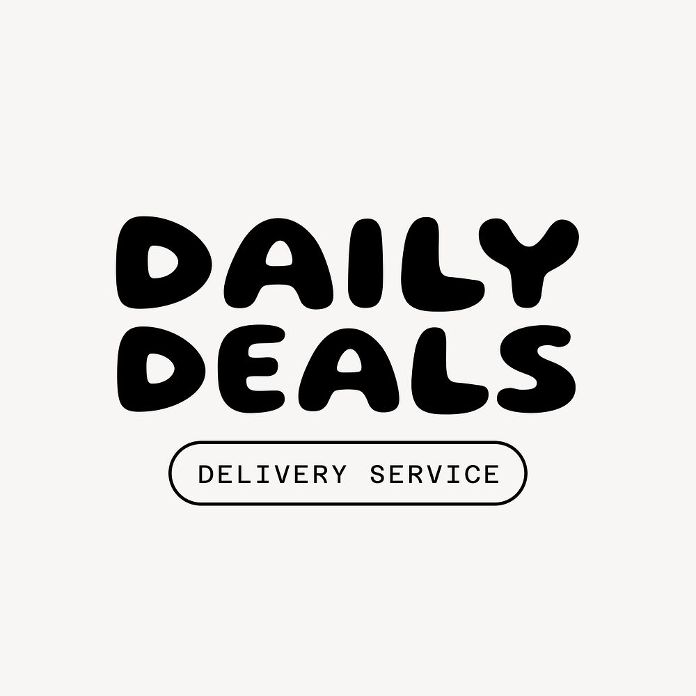 Cute daily deals logo template psd