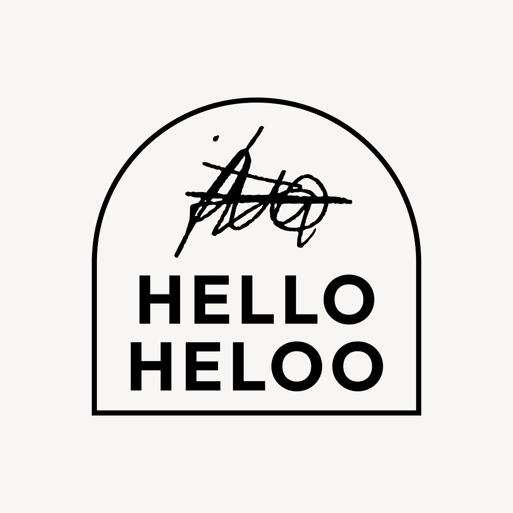 Arch shape hello logo template psd