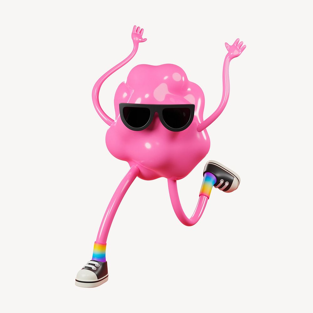 Gum monster dancing, 3D rendering design