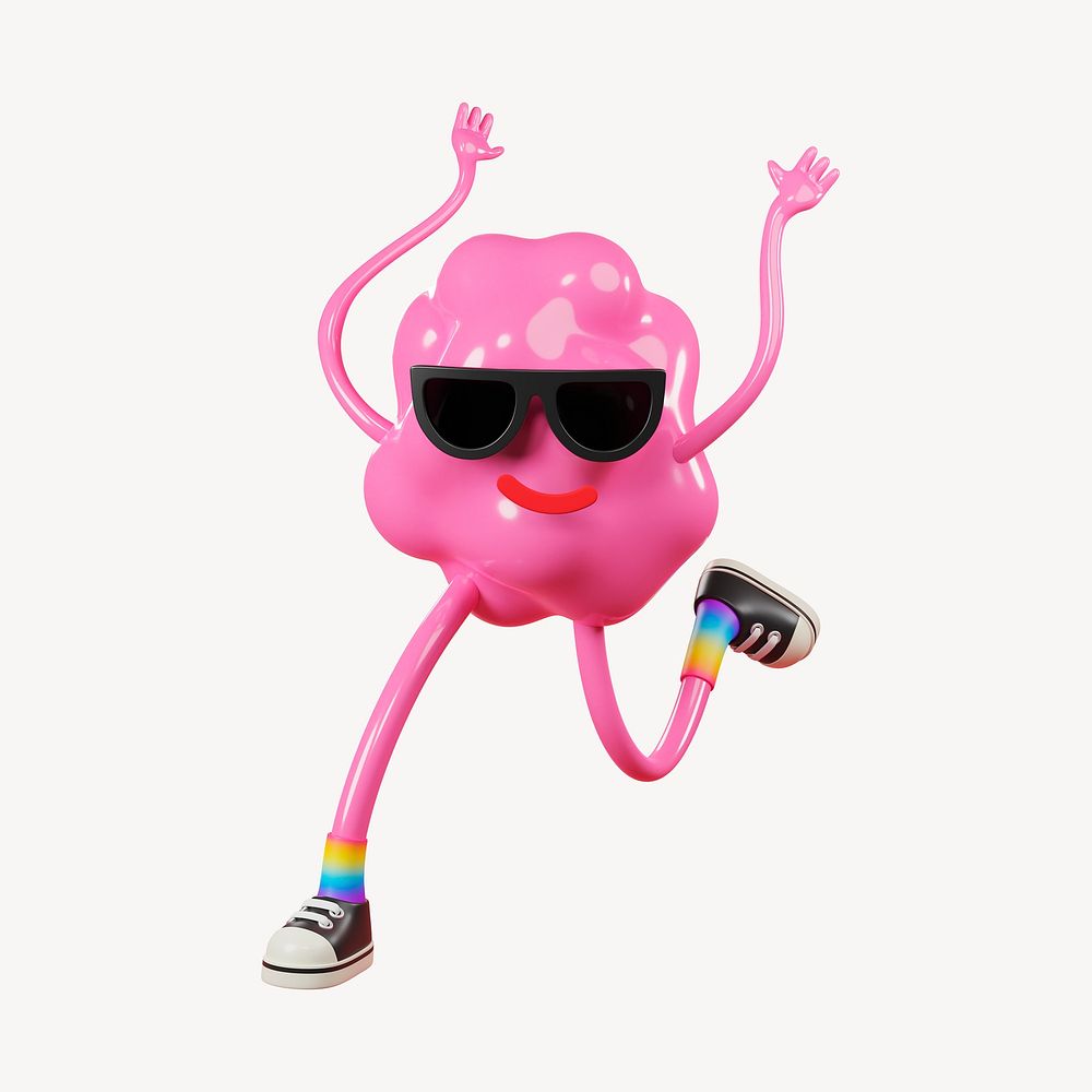 Gum monster dancing, 3D rendering design