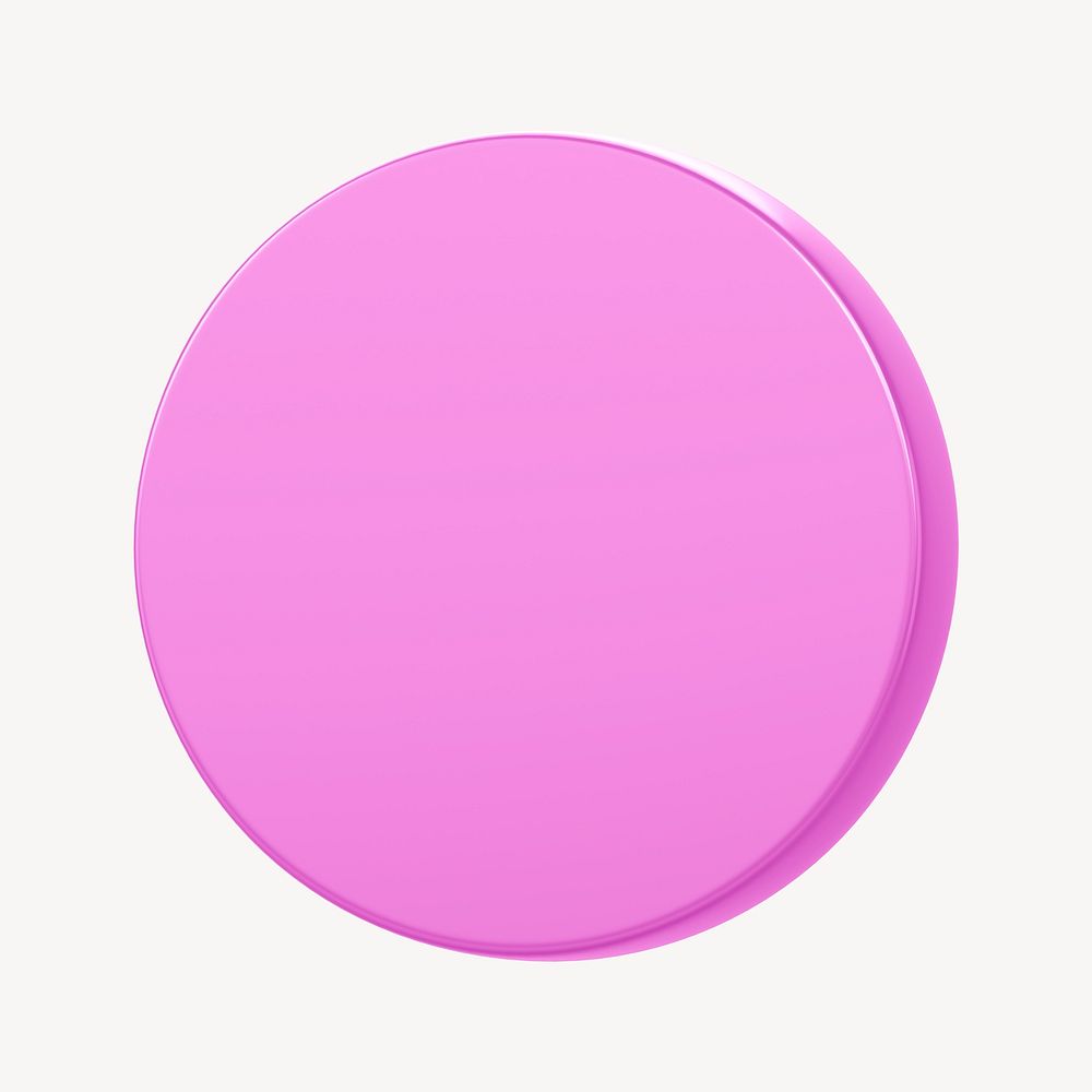 Pink circle collage element, 3D rendering psd