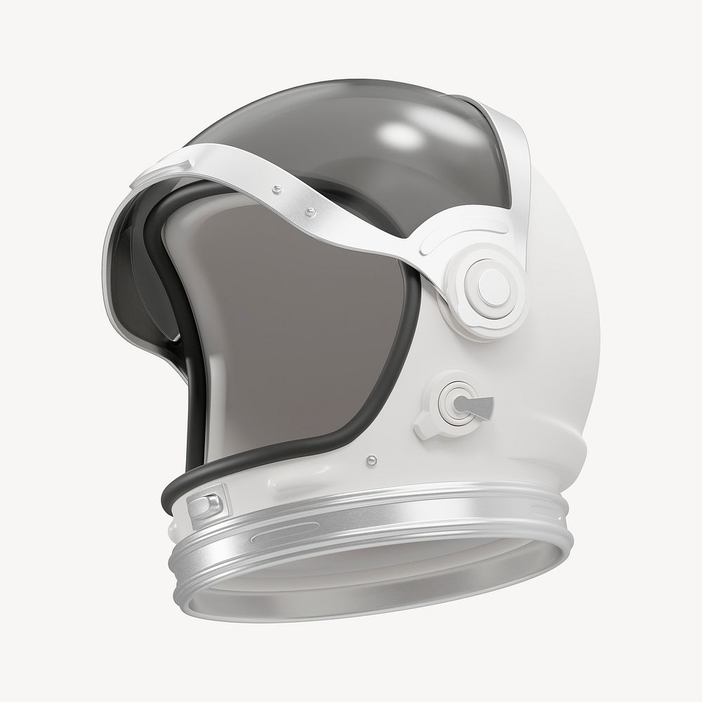 Astronaut helmet collage element, 3D rendering psd