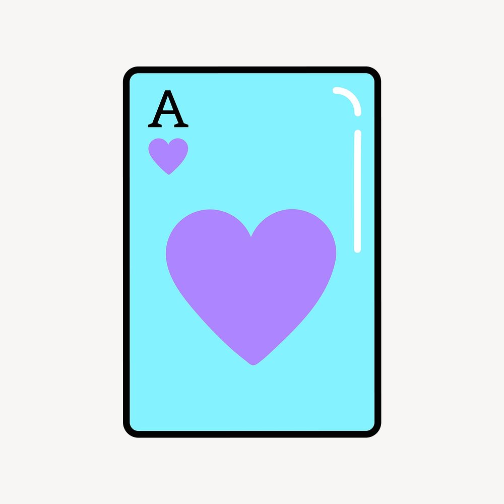 Heart card icon collage element, blue design vector