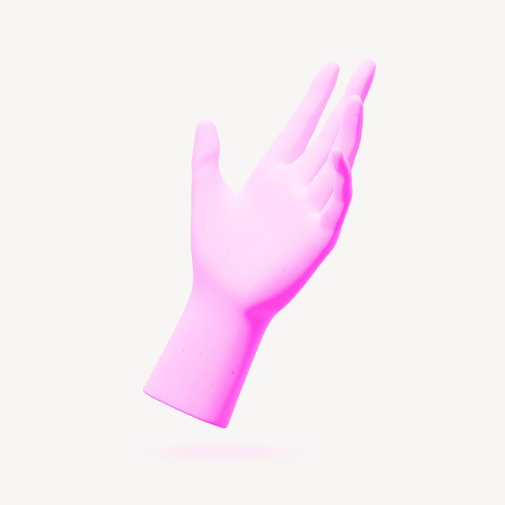 Pink hand, 3D rendering design