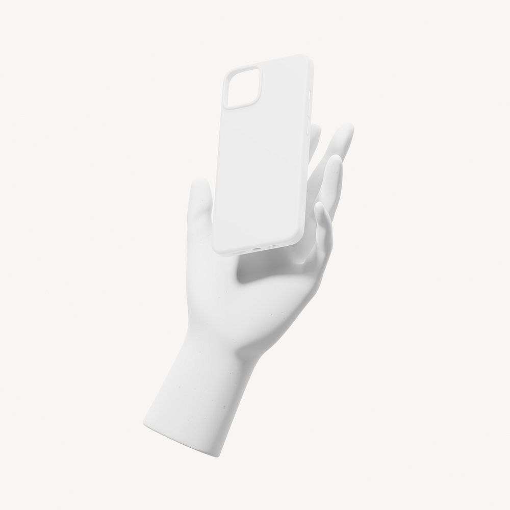 Hand holding phone case, 3D rendering design