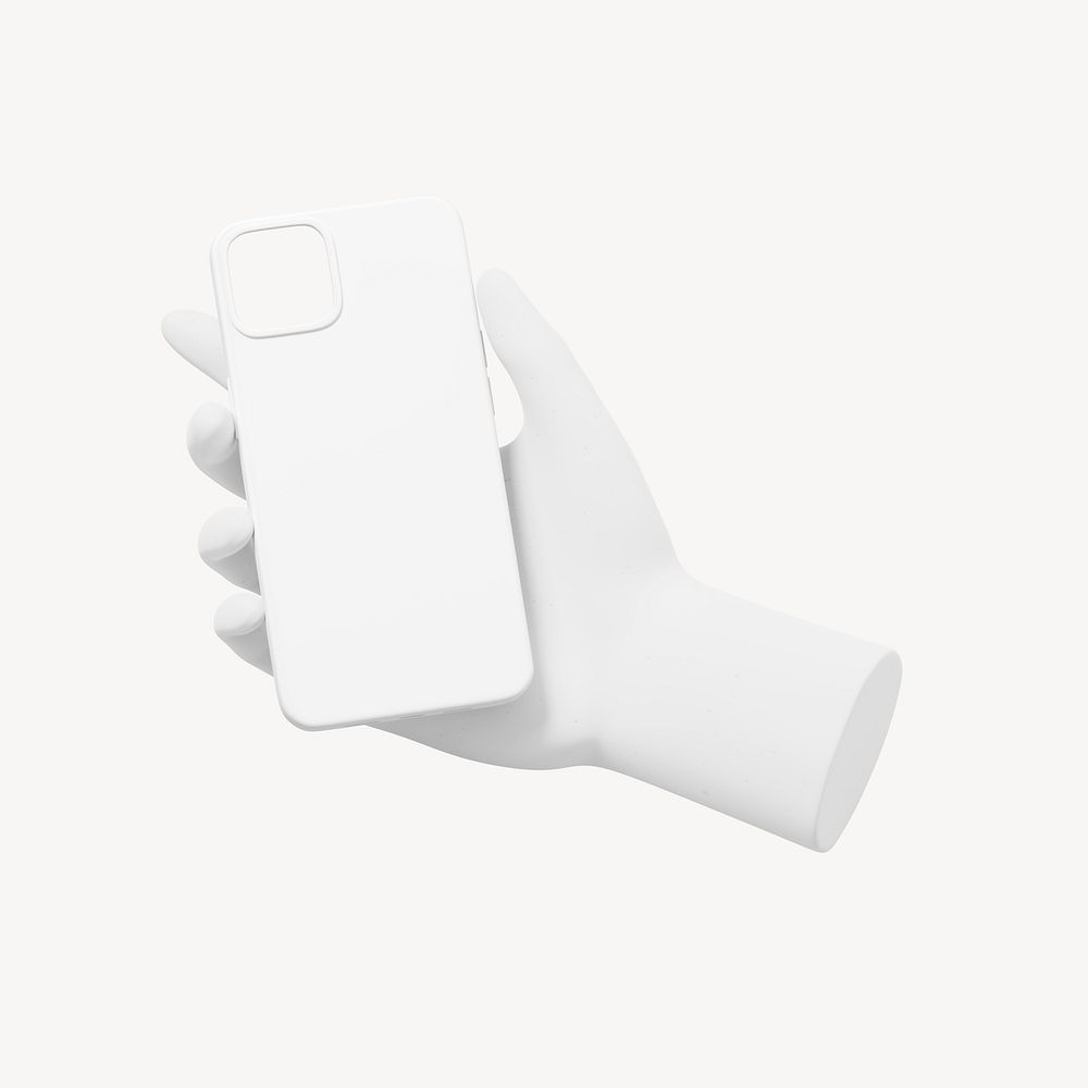 Hand holding phone case, 3D rendering design