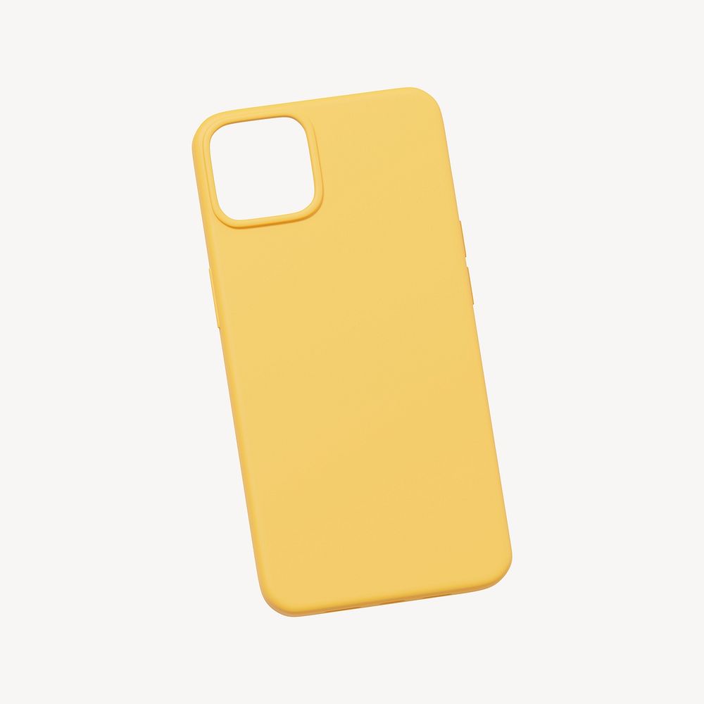 Yellow phone case, smartphone accessory design psd