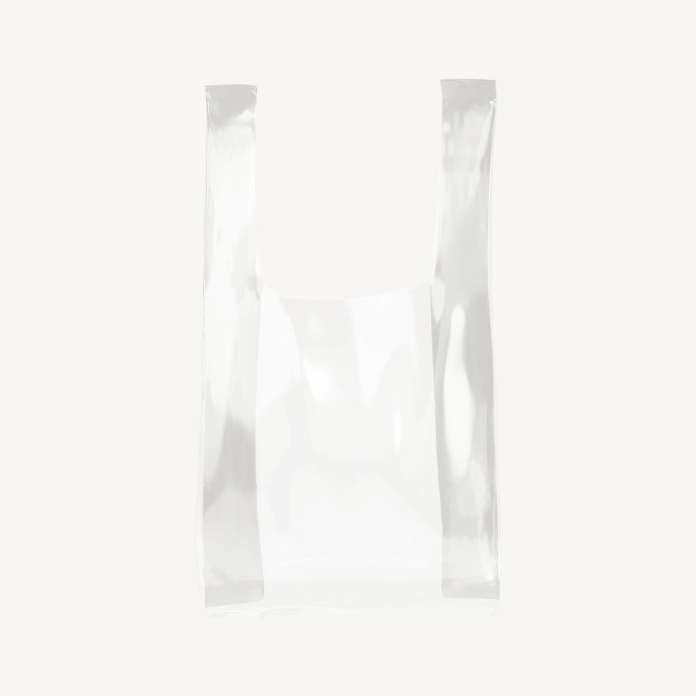 Transparent plastic bag mockup, realistic design psd