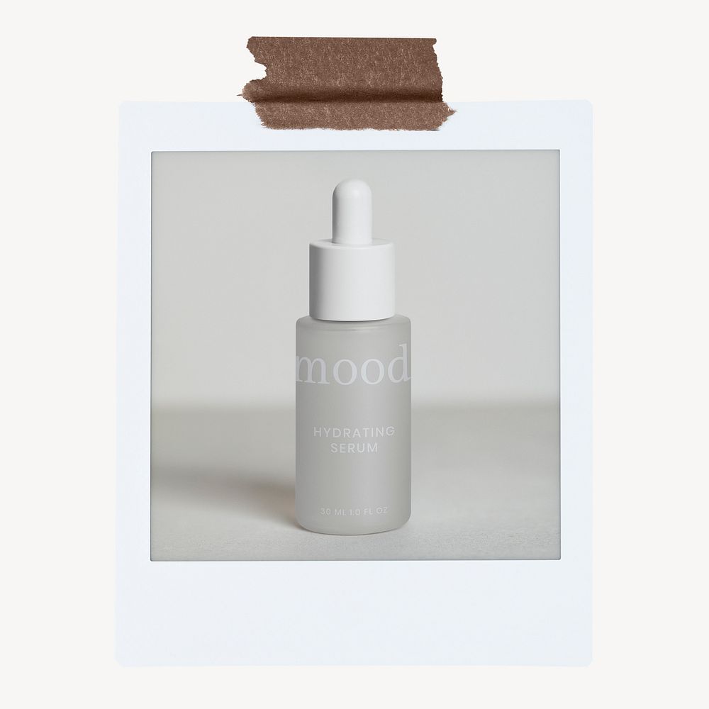 Skincare dropper bottle, beauty, instant photo frame