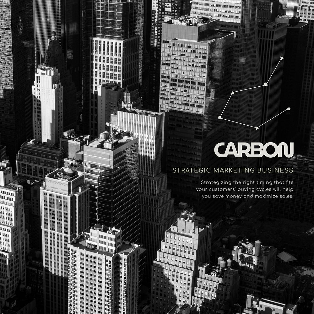 Building, city Instagram post template, carbon business vector