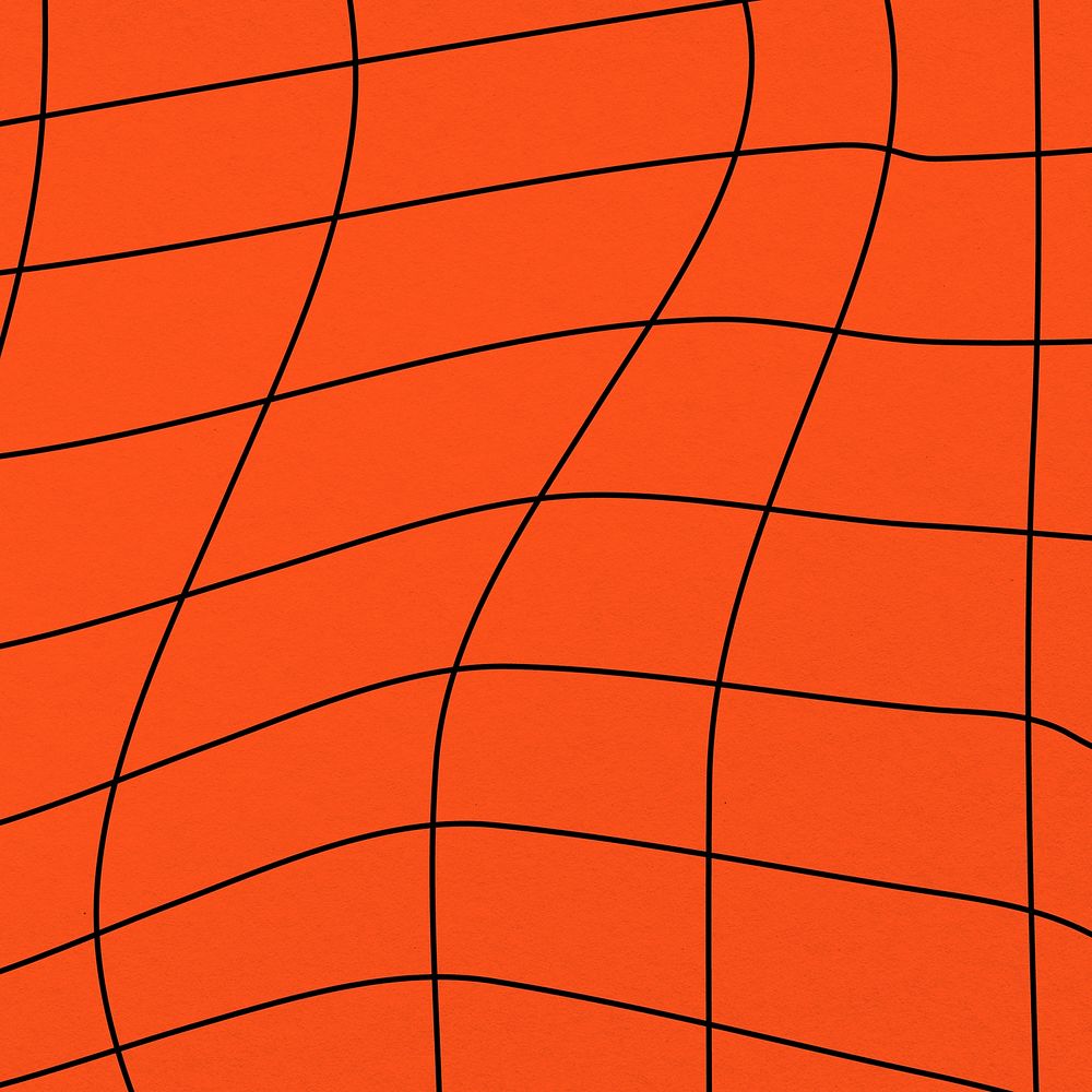 Distorted grid pattern background, orange design