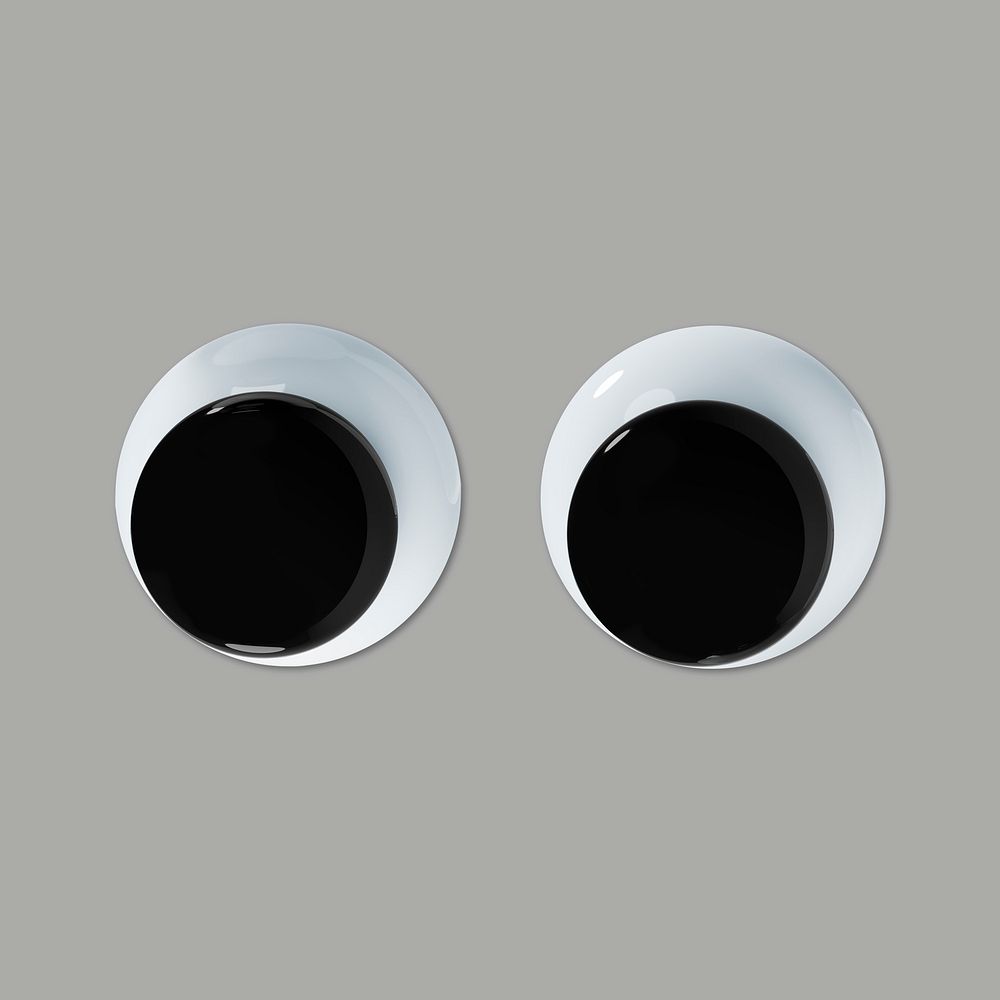 Googly eyes, plastic collage element psd