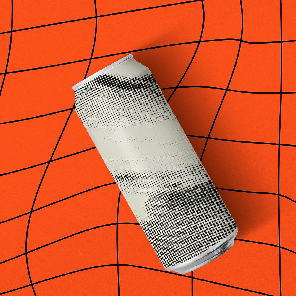 Soda can, abstract beverage packaging design