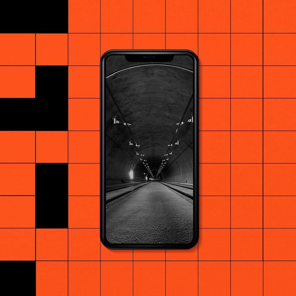 Aesthetic tunnel wallpaper on phone screen