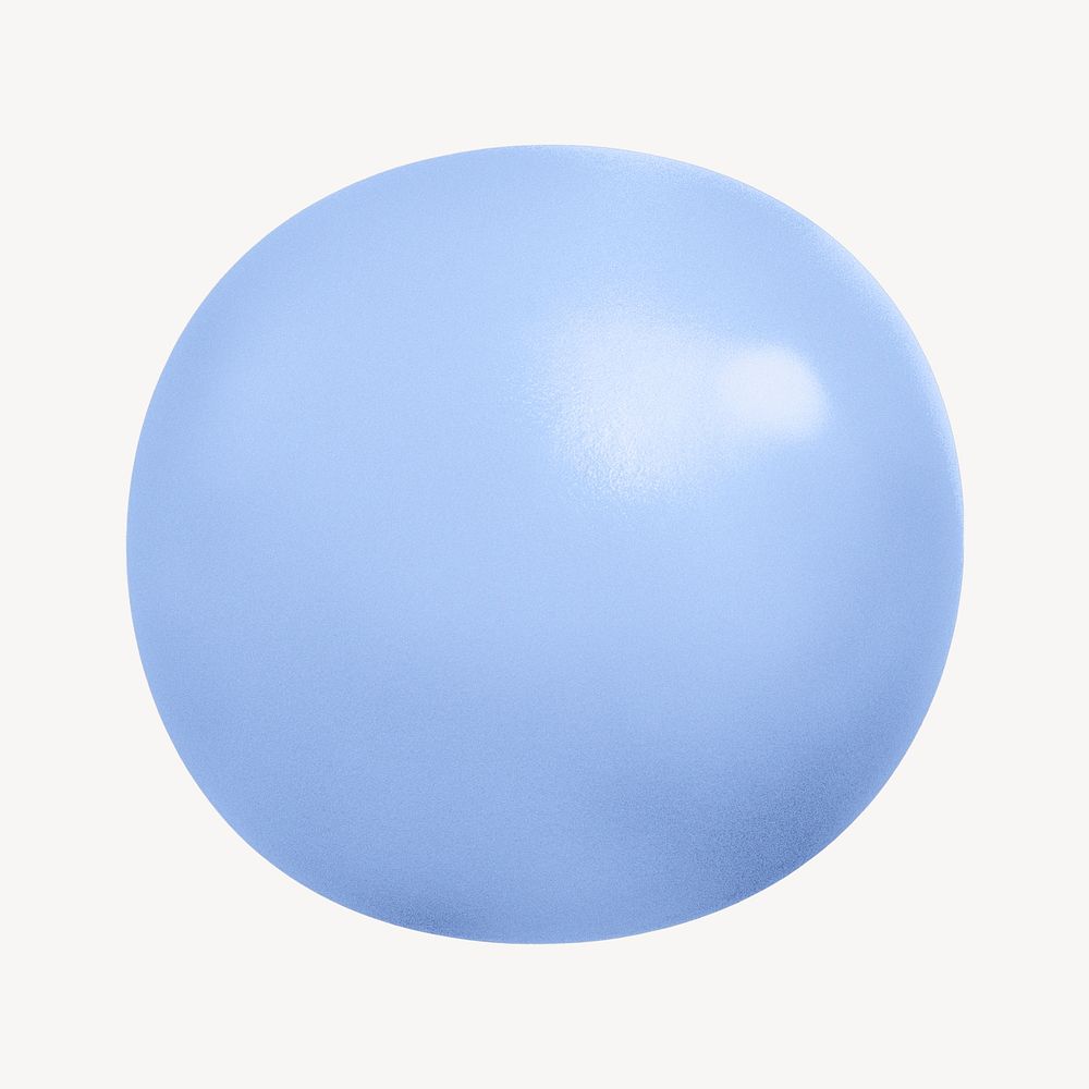 3D blue ball, shape collage element psd