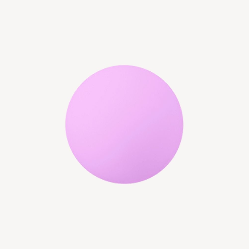 3D pink ball, shape collage element psd
