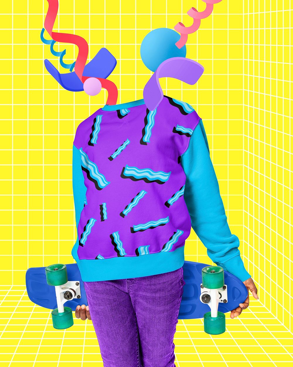 Kids sweater mockup, cute pattern design psd