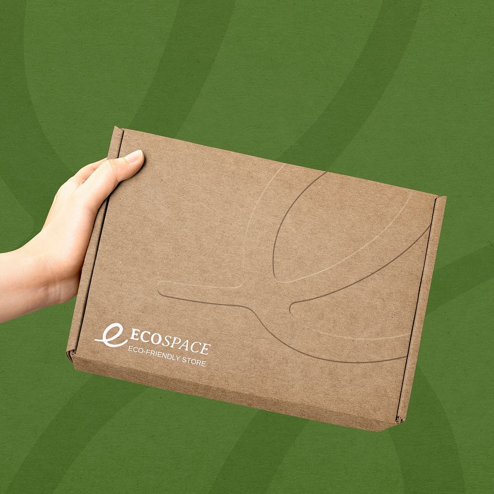 Parcel box mockup, editable delivery product psd
