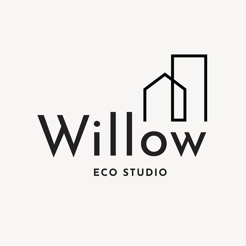 Eco business logo template, editable design vector