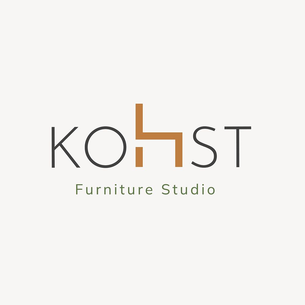 Furniture shop editable logo template, creative design vector