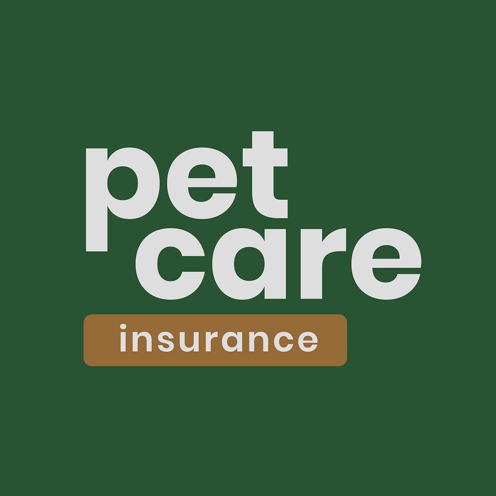 Pet insurance editable logo template, creative design vector