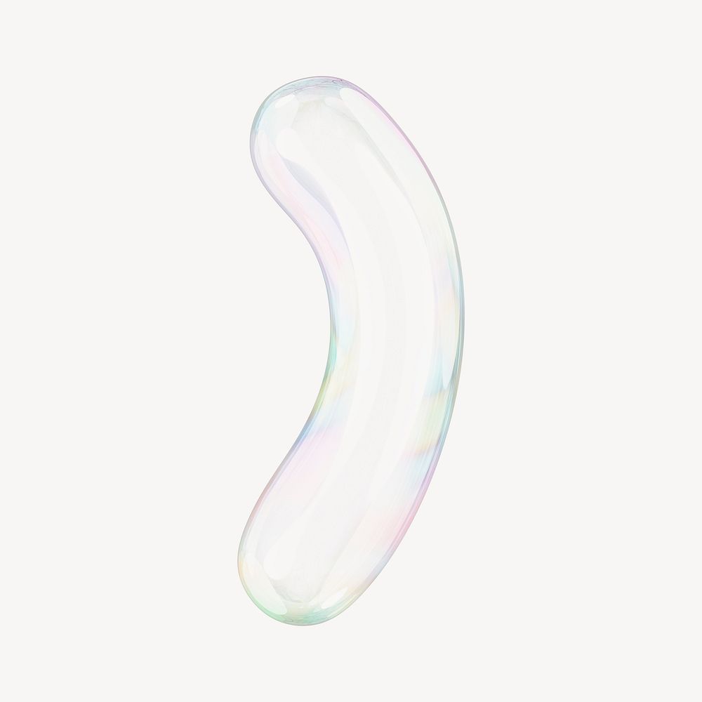 Parentheses bracket symbol, 3D transparent holographic bubble