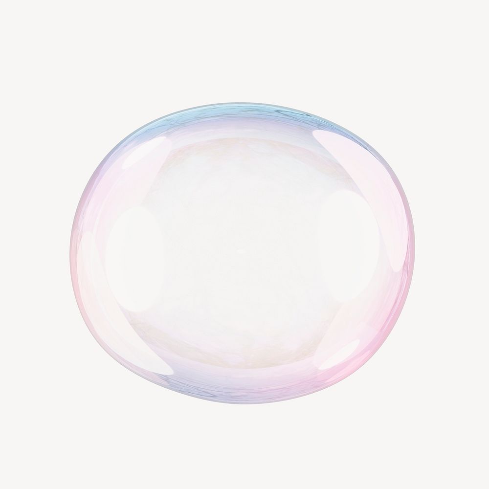 Full stop mark, 3D transparent holographic bubble