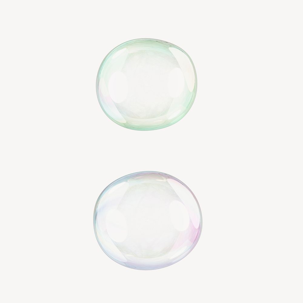 Colon symbol, 3D transparent holographic bubble