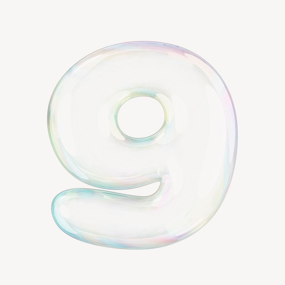 g letter, 3D transparent holographic bubble