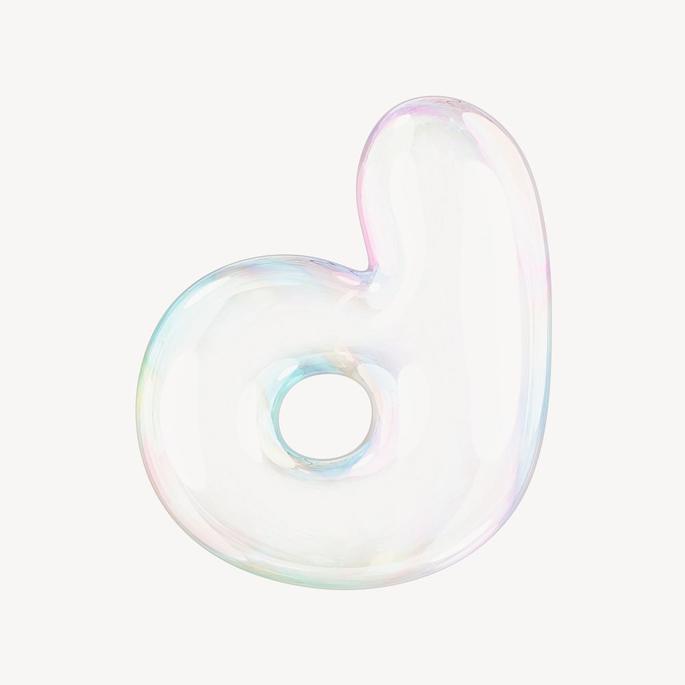 d letter, 3D transparent holographic bubble