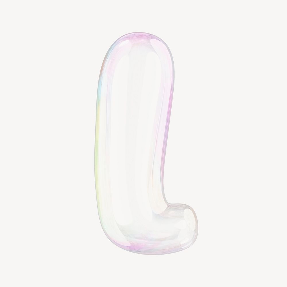 l letter, 3D transparent holographic bubble