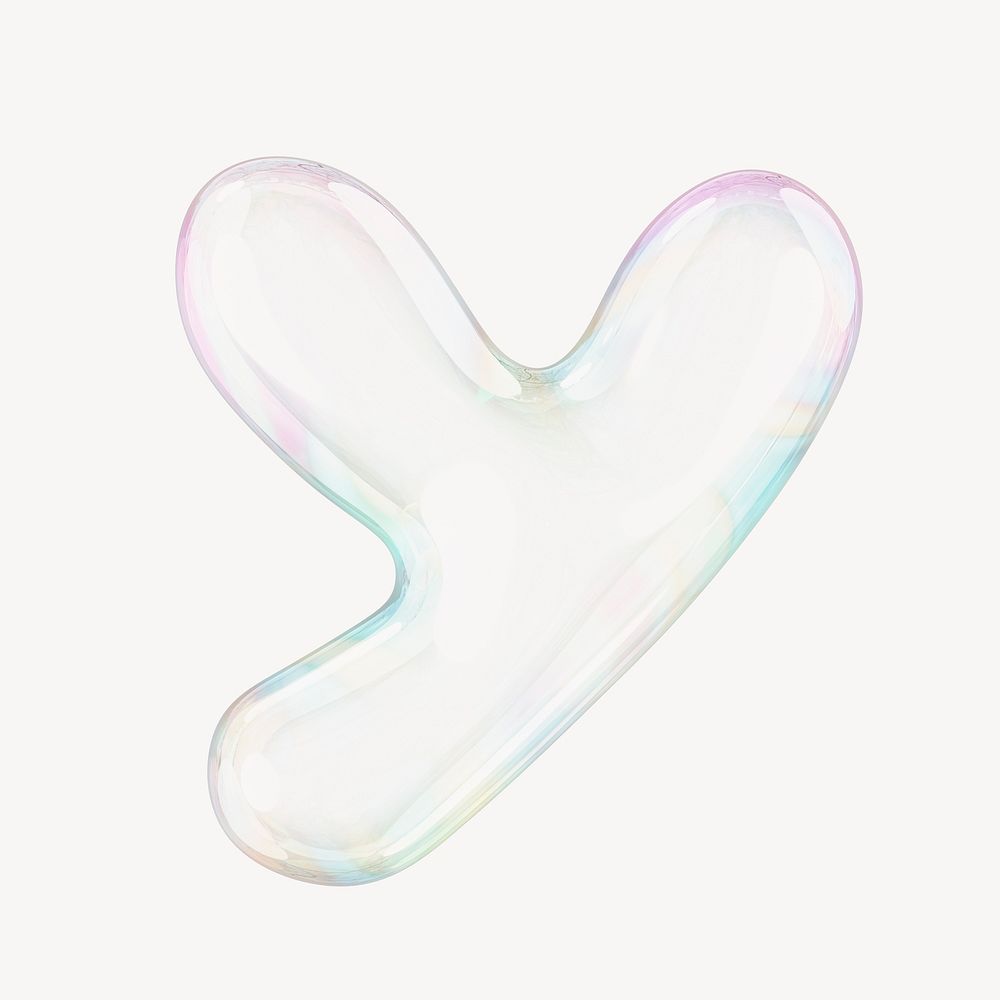 y letter, 3D transparent holographic bubble